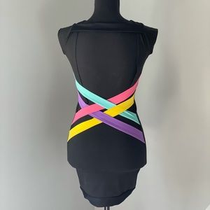 Black Dress With Colorful Back